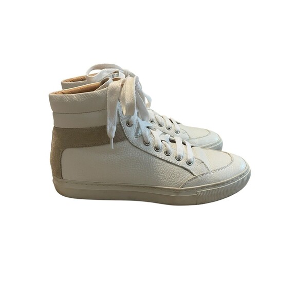 KOIO Primo High Top Leather Sneakers White Grey Suede EU 39 US 9W 7.5 M - Picture 1 of 13